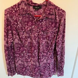 Style & Co Vibrant Purple Paisley Shirt